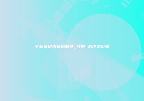 亨利贾伊尔最贵的酒_红酒 贾伊尔价格